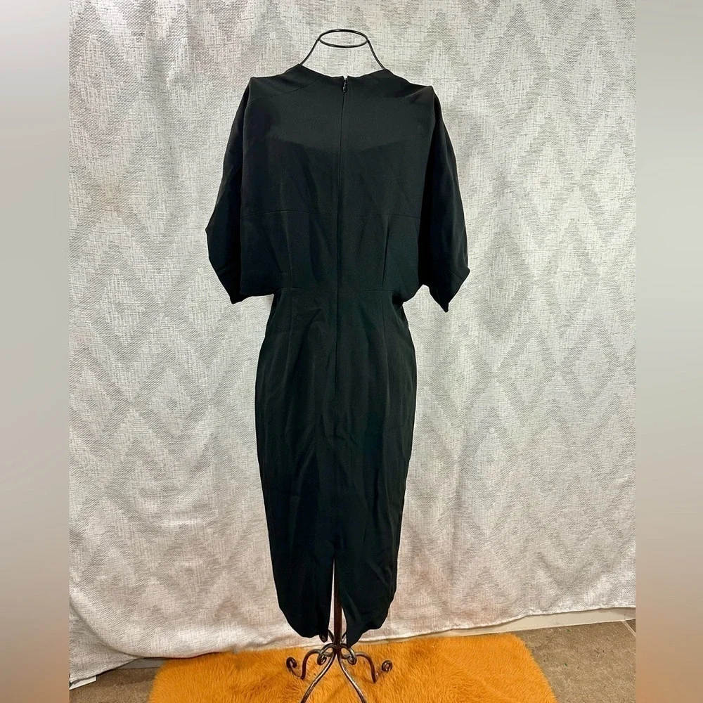 NWT zara narciso rodriguez black v neck midi dress size L